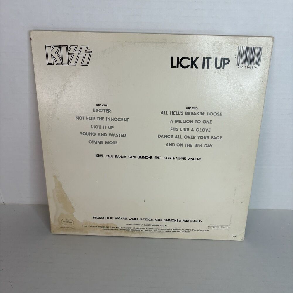 Vintage~KISS~Lick It UP~Vinyl Record~1983 Mercury Records~432-814-297-1 - Picture 2 of 5